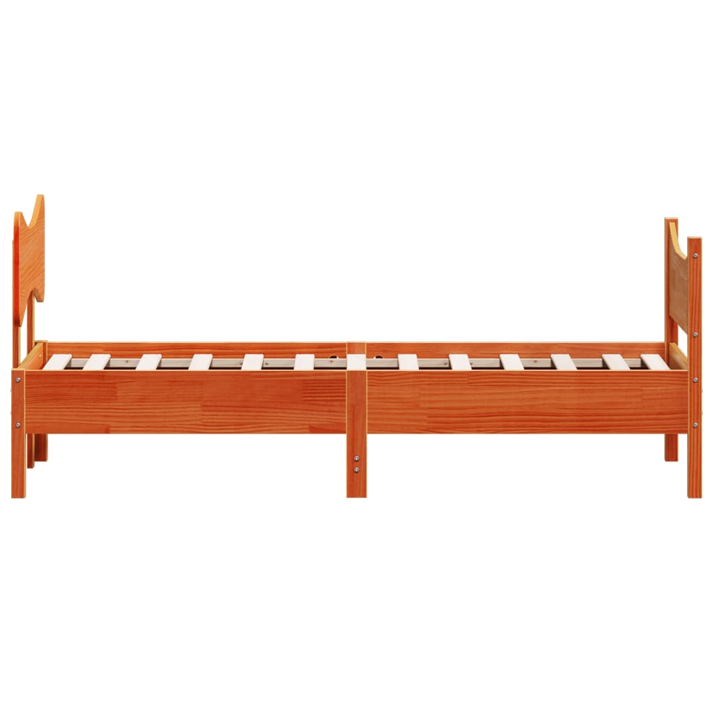 Letto senza Materasso Marrone Cera 75x190 cm in Legno di Pino | homemem39