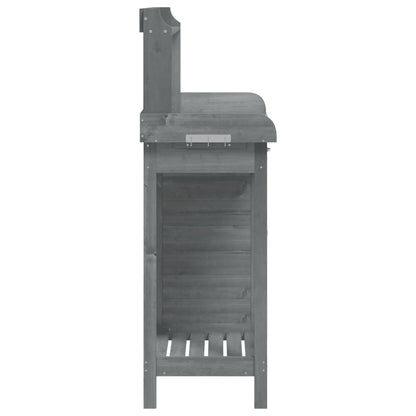 Tavolo Invaso con Mobile Grigio 110,5x45x124,5cm Massello Abete - homemem39