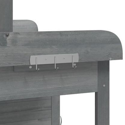 Tavolo Invaso con Mobile Grigio 110,5x45x124,5cm Massello Abete - homemem39