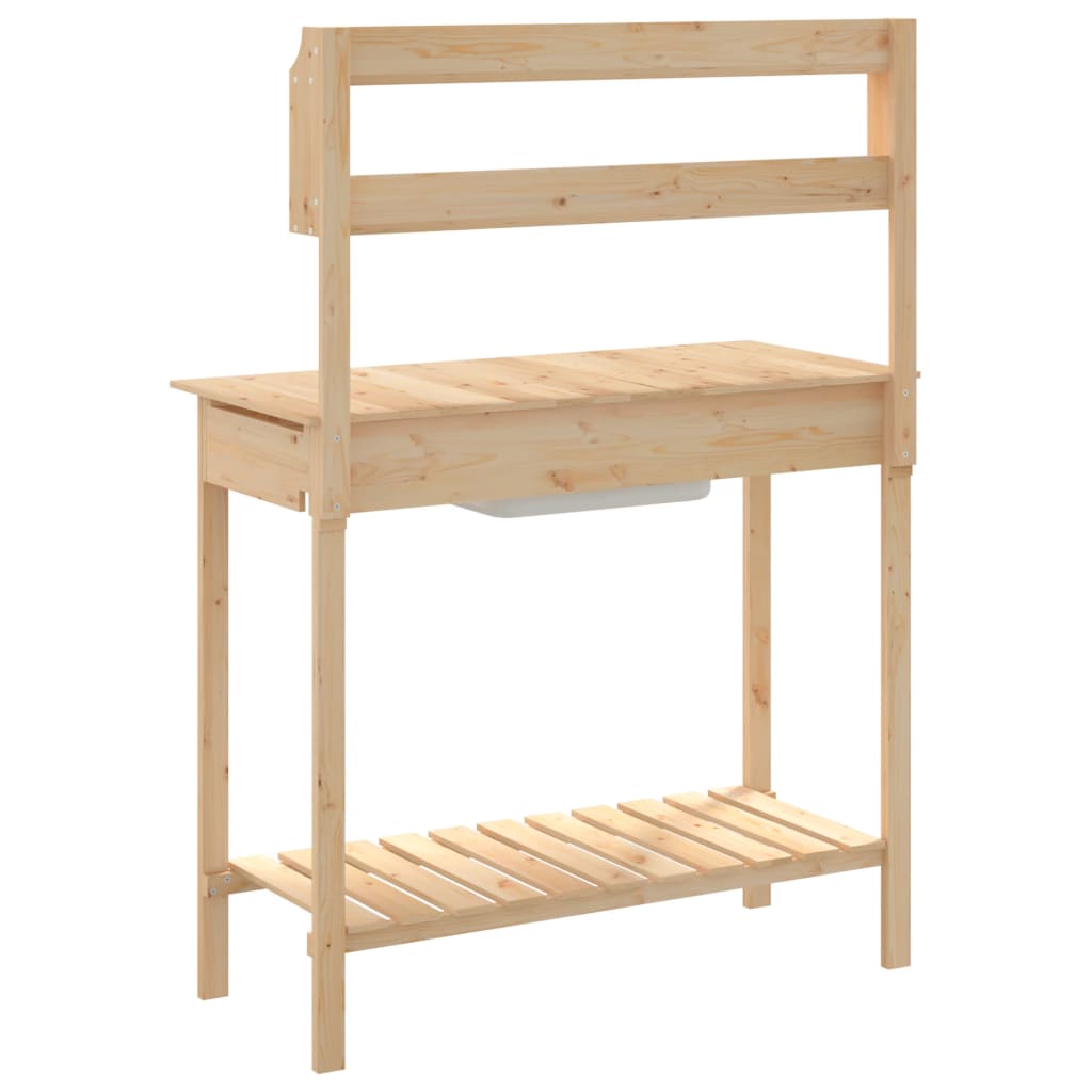 Tavolo Invaso con Lavello 47,5x44x139,5 cm Massello Abete