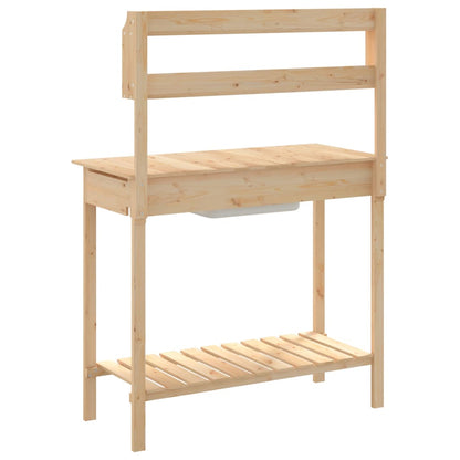 Tavolo Invaso con Lavello 47,5x44x139,5 cm Massello Abete