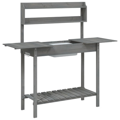 Tavolo Invaso con Lavello Grigio 147,5x44x139,5 Massello Abete - homemem39