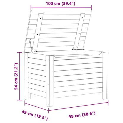 Contenitore con Coperchio RANA 100x49x54 cm Legno Massello Pino - homemem39