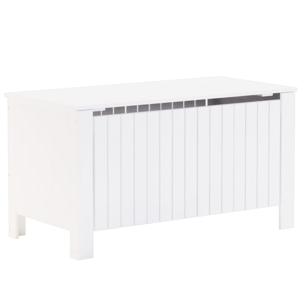 Contenitore con Coperchio RANA Bianco 100x49x54cm Massello Pino - homemem39