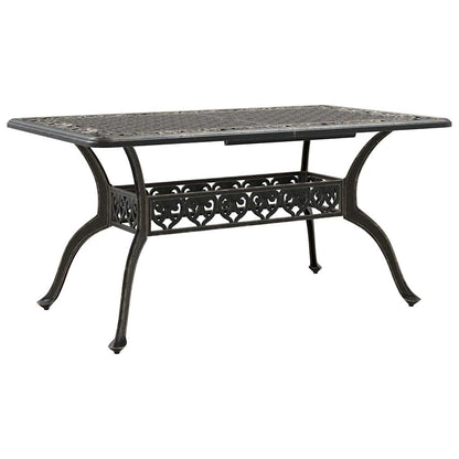 Set da Pranzo da Giardino 5 pz Bronzo in Alluminio Pressofuso | homemem39
