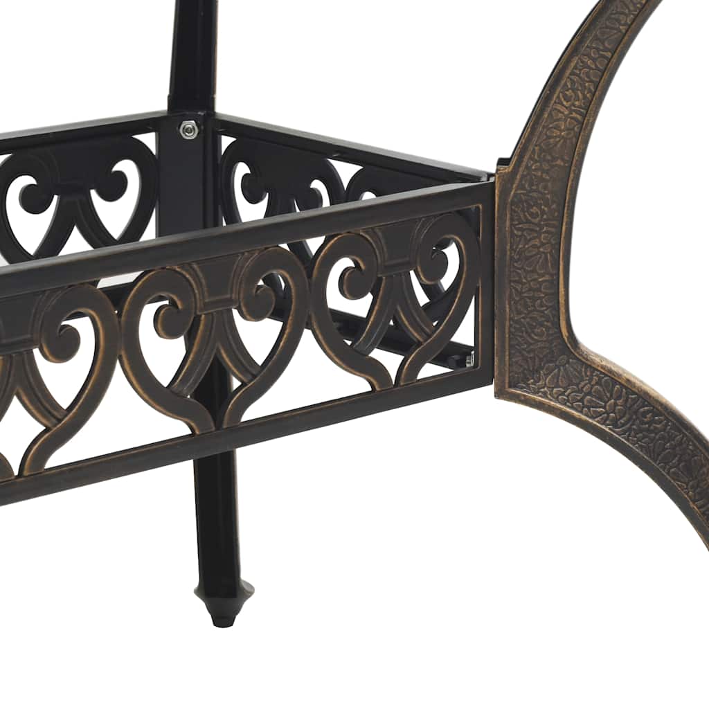 Set da Pranzo da Giardino 5 pz Bronzo in Alluminio Pressofuso | homemem39