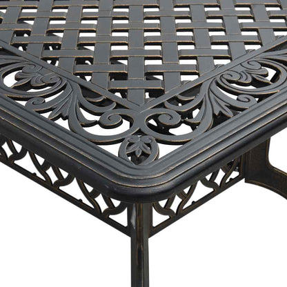 Set da Pranzo da Giardino 5 pz Bronzo in Alluminio Pressofuso | homemem39