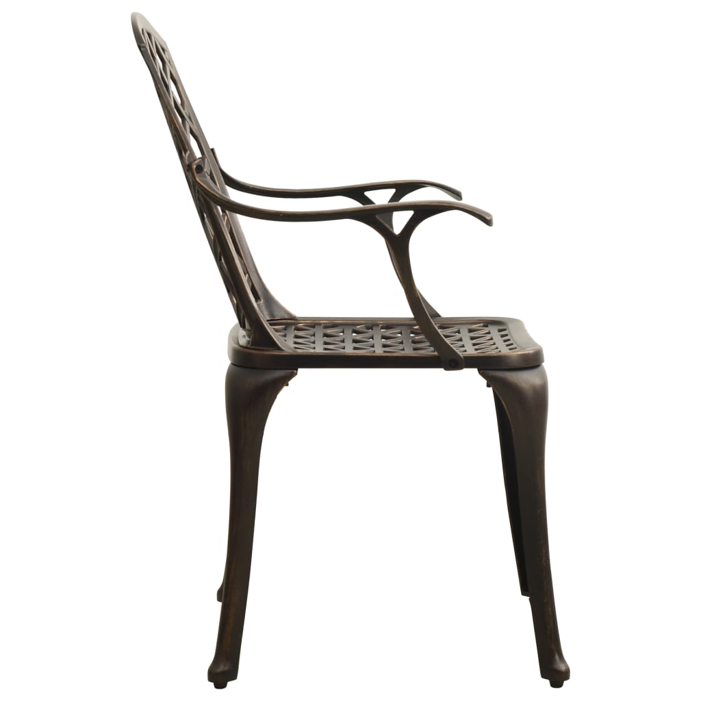 Sedie da Giardino 6 pz in Alluminio Pressofuso Bronzo | homemem39