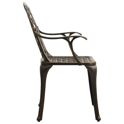 Sedie da Giardino 6 pz in Alluminio Pressofuso Bronzo | homemem39