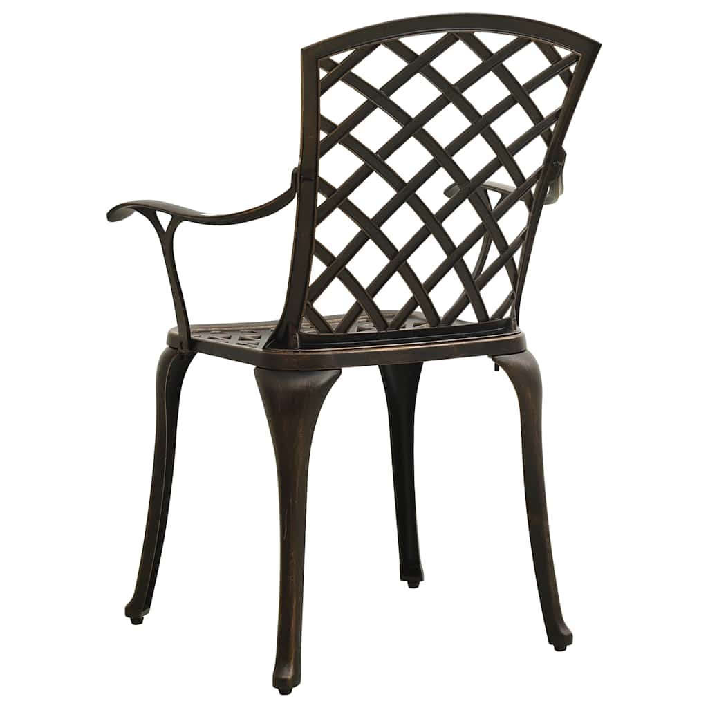 Sedie da Giardino 6 pz in Alluminio Pressofuso Bronzo | homemem39