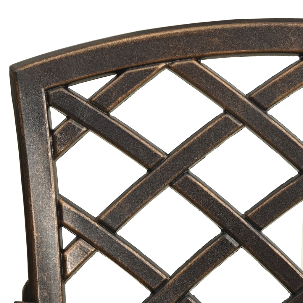 Sedie da Giardino 6 pz in Alluminio Pressofuso Bronzo | homemem39