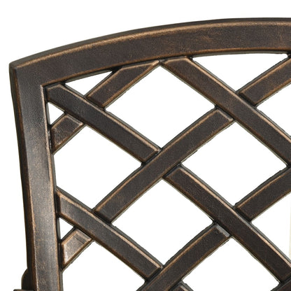 Sedie da Giardino 6 pz in Alluminio Pressofuso Bronzo | homemem39