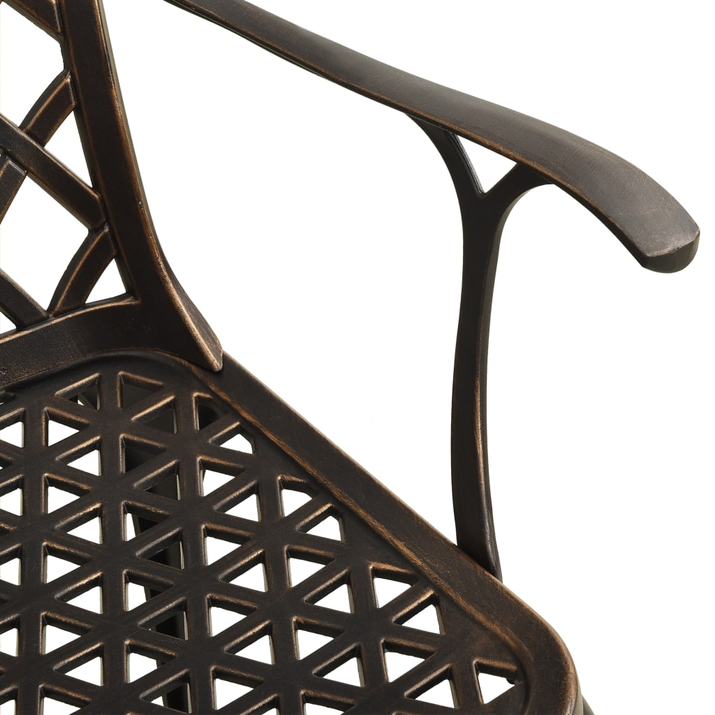 Sedie da Giardino 6 pz in Alluminio Pressofuso Bronzo | homemem39