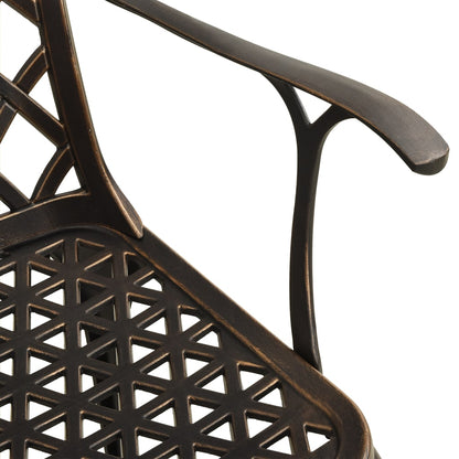 Sedie da Giardino 6 pz in Alluminio Pressofuso Bronzo | homemem39