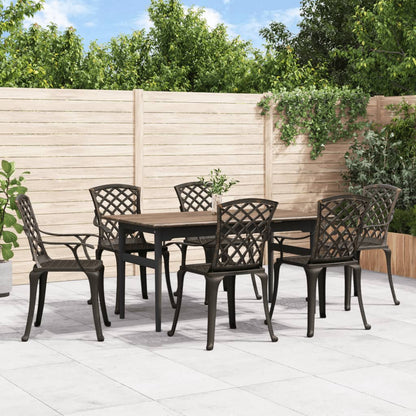 Sedie da Giardino 6 pz in Alluminio Pressofuso Bronzo | homemem39