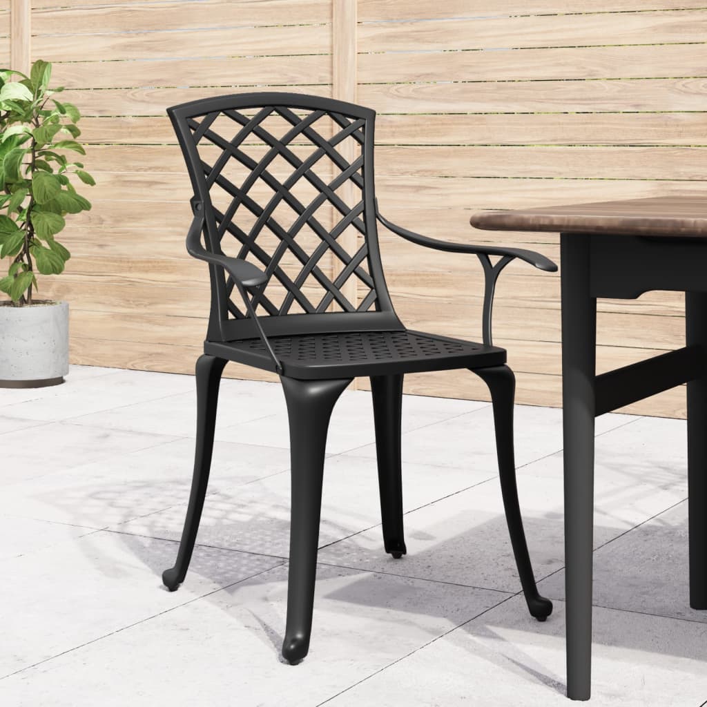 Sedie da Giardino 6 pz in Alluminio Pressofuso Nero | homemem39