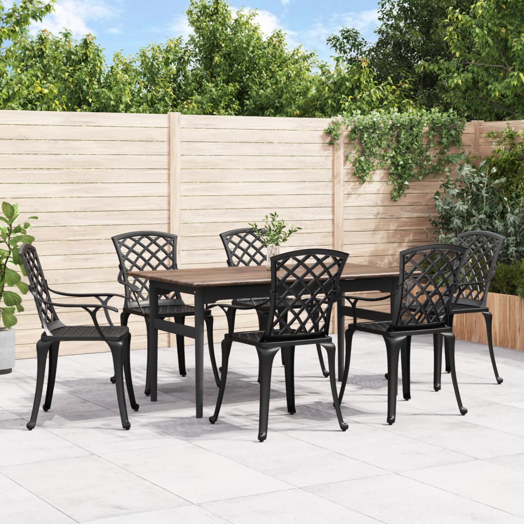 Sedie da Giardino 6 pz in Alluminio Pressofuso Nero