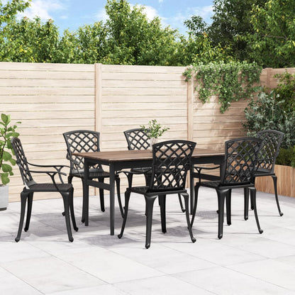 Sedie da Giardino 6 pz in Alluminio Pressofuso Nero