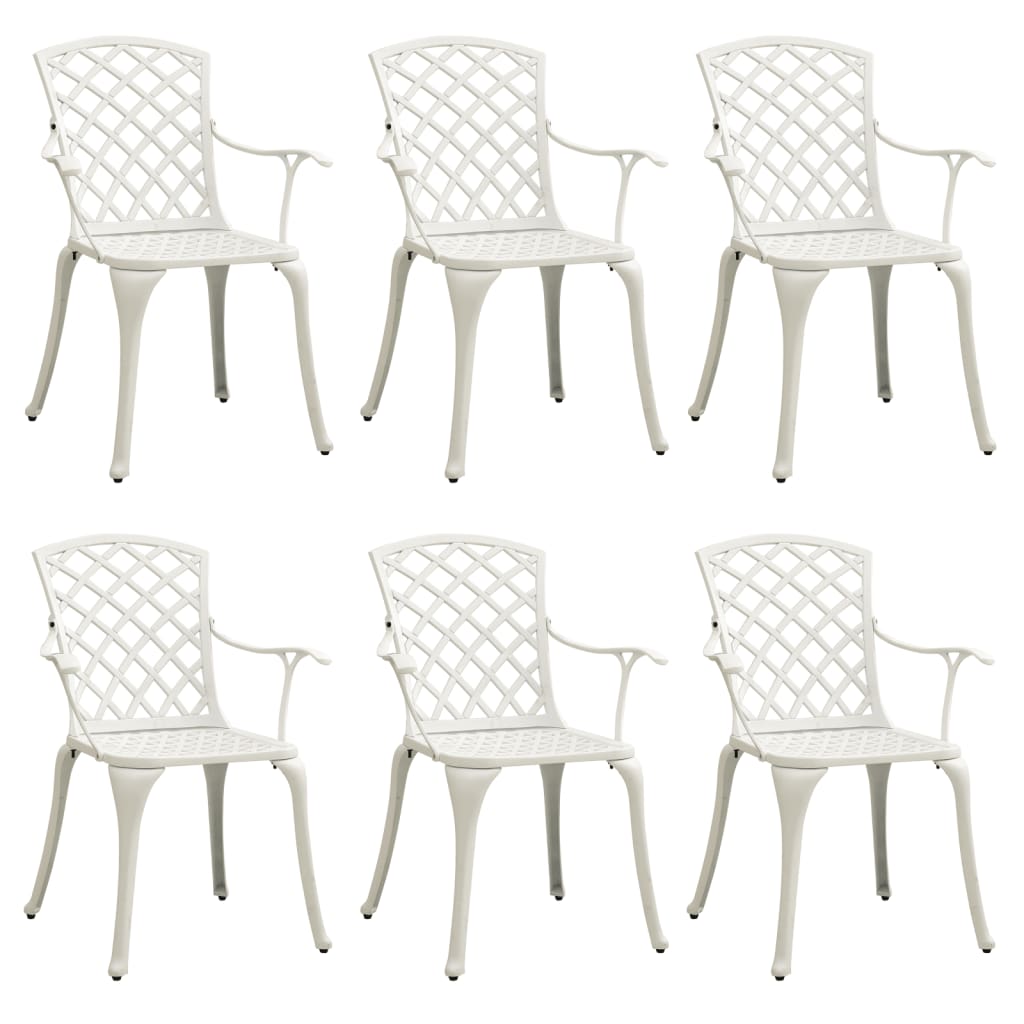 Sedie da Giardino 6 pz in Alluminio Pressofuso Bianco | homemem39