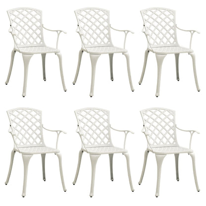 Sedie da Giardino 6 pz in Alluminio Pressofuso Bianco | homemem39