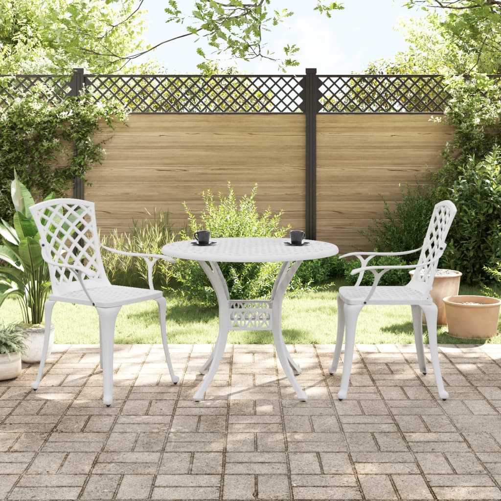 Set da Bistrot 3 pz Bianco in Alluminio Pressofuso | homemem39