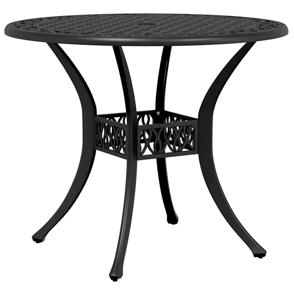 Set da Pranzo da Giardino 5 pz Nero in Alluminio Pressofuso | homemem39