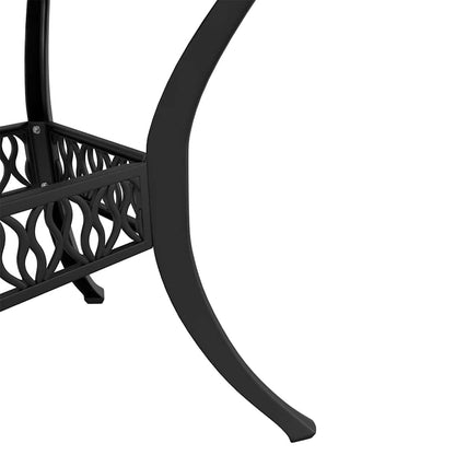Set da Pranzo da Giardino 5 pz Nero in Alluminio Pressofuso | homemem39