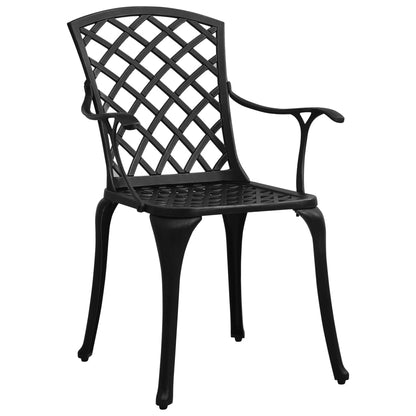 Set da Pranzo da Giardino 5 pz Nero in Alluminio Pressofuso | homemem39