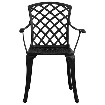 Set da Pranzo da Giardino 5 pz Nero in Alluminio Pressofuso | homemem39
