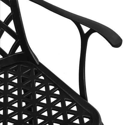 Set da Pranzo da Giardino 5 pz Nero in Alluminio Pressofuso | homemem39