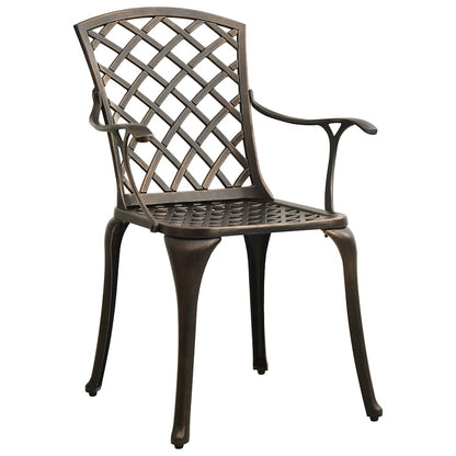 Set da Pranzo da Giardino 5 pz Bronzo in Alluminio Pressofuso | homemem39
