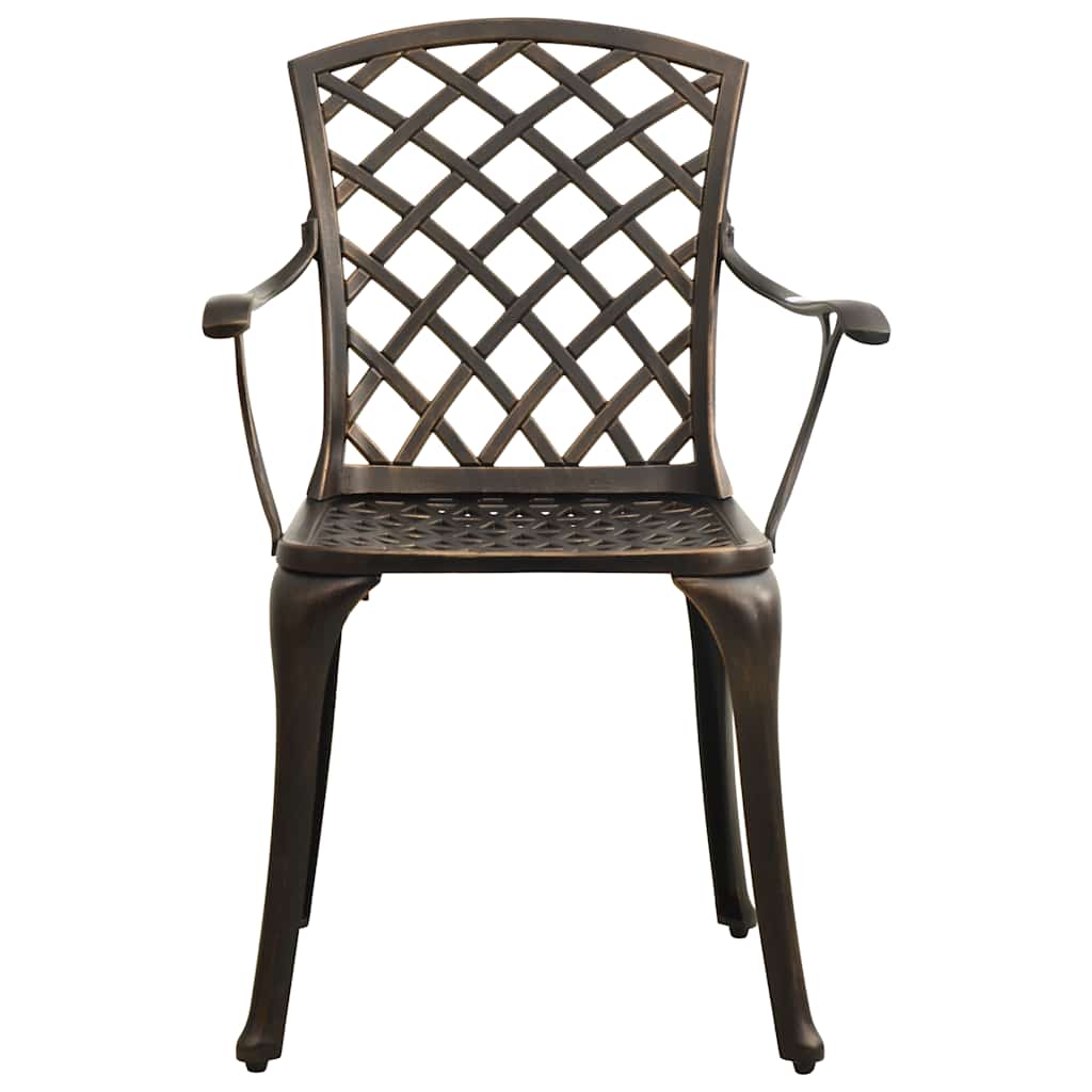 Set da Pranzo da Giardino 5 pz Bronzo in Alluminio Pressofuso | homemem39