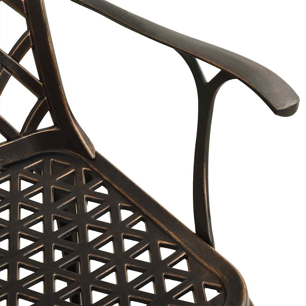 Set da Pranzo da Giardino 5 pz Bronzo in Alluminio Pressofuso | homemem39