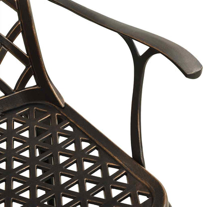 Set da Pranzo da Giardino 5 pz Bronzo in Alluminio Pressofuso | homemem39
