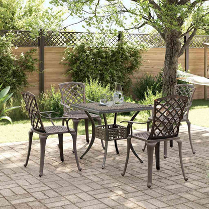 Set da Pranzo da Giardino 5 pz Bronzo in Alluminio Pressofuso | homemem39