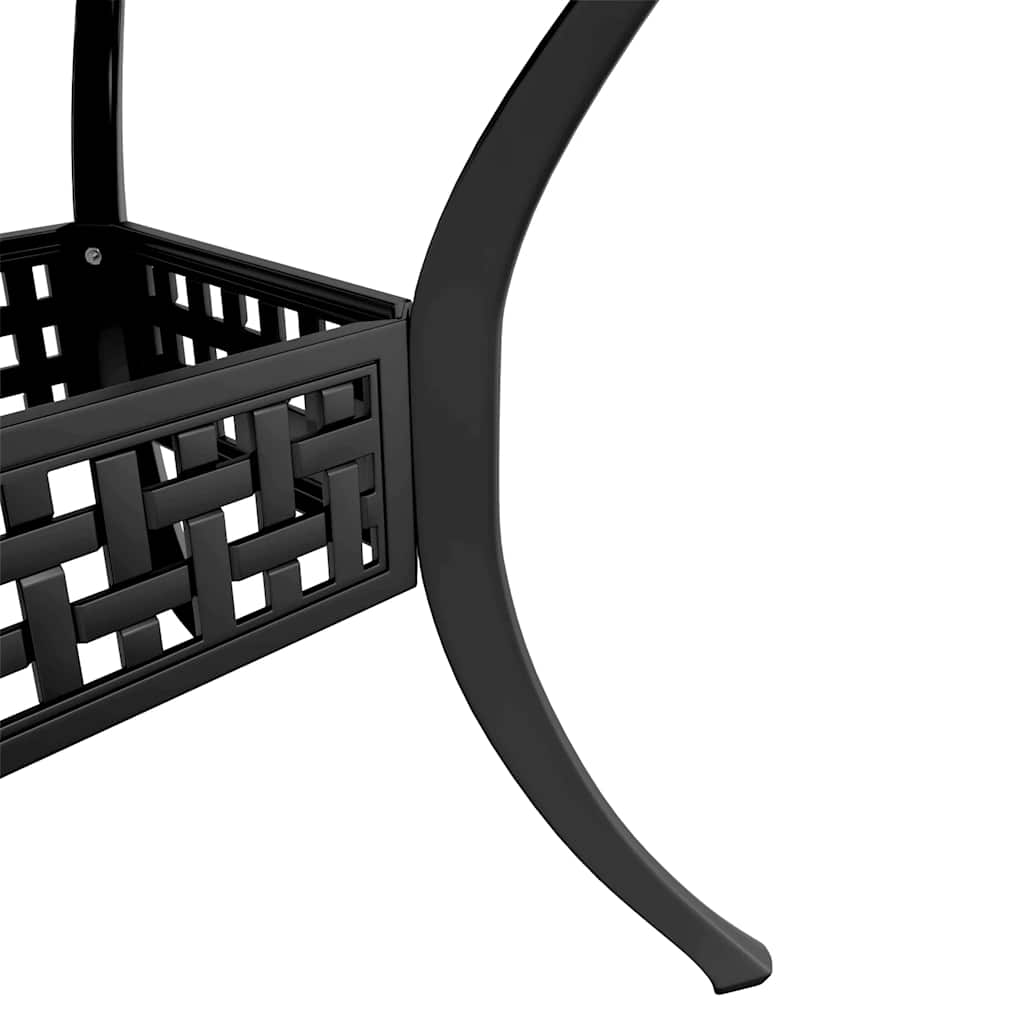 Set da Pranzo da Giardino 5 pz Nero in Alluminio Pressofuso | homemem39