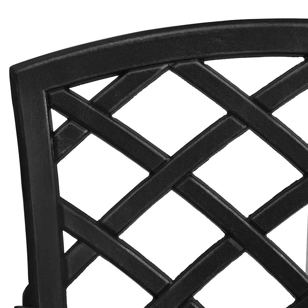 Set da Pranzo da Giardino 5 pz Nero in Alluminio Pressofuso | homemem39