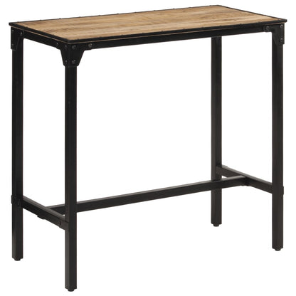Set Bar 5pz Legno Massello Mango Grezzo e Metallo - homemem39