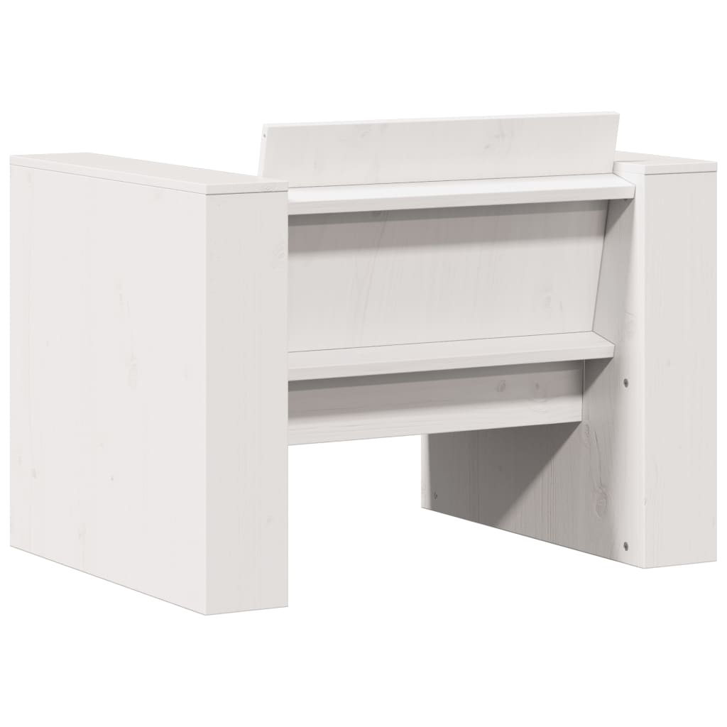 Divano da Giardino Bianco 79x60x62 cm in Legno Massello di Pino | homemem39