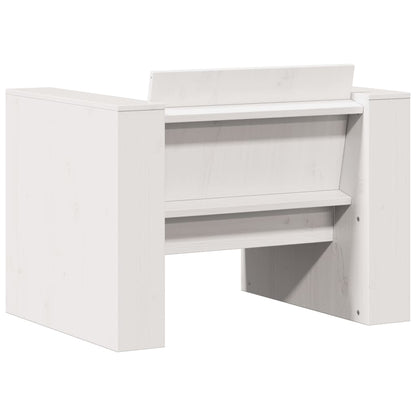 Divano da Giardino Bianco 79x60x62 cm in Legno Massello di Pino | homemem39