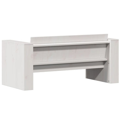 Divano Giardino 2 Posti Bianco 134x60x62 cm Legno Massello Pino