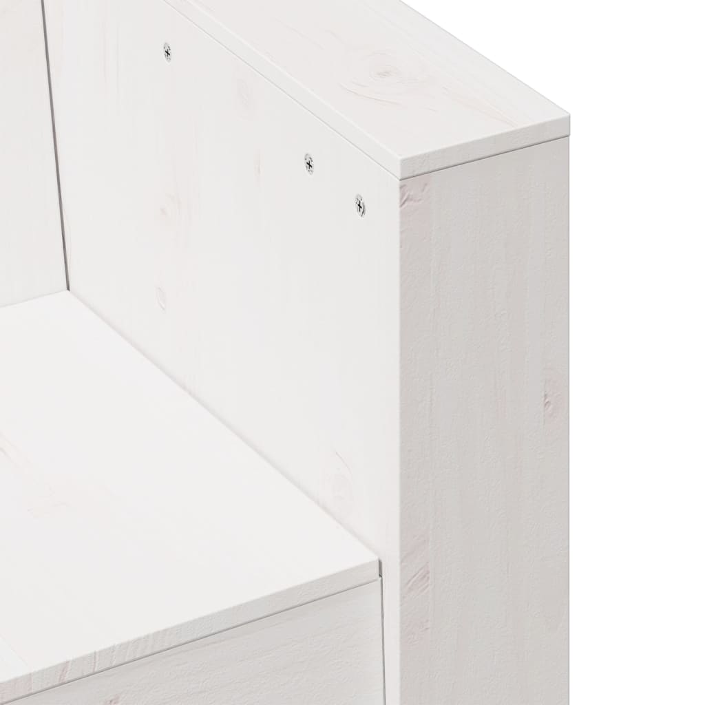 Divano Giardino 2 Posti Bianco 134x60x62 cm Legno Massello Pino