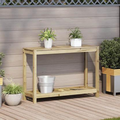 Tavolo Invaso con Ripiano 108x35x75 cm Legno Impregnato di Pino - homemem39