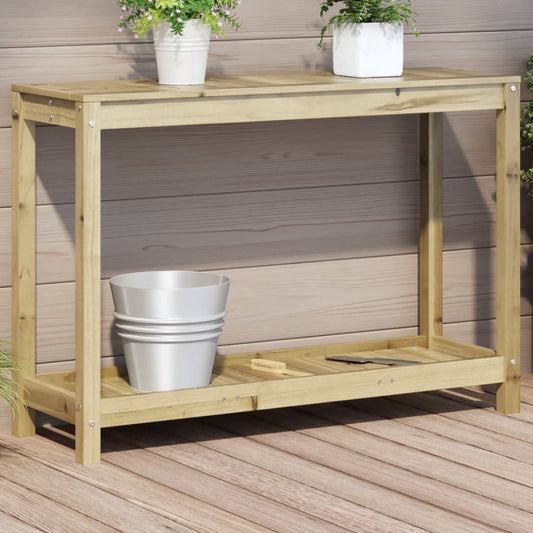 Tavolo Invaso con Ripiano 108x35x75 cm Legno Impregnato di Pino - homemem39