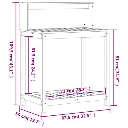 Tavolo Invaso con Ripiani 82,5x50x109,5 cm Massello Douglas - homemem39