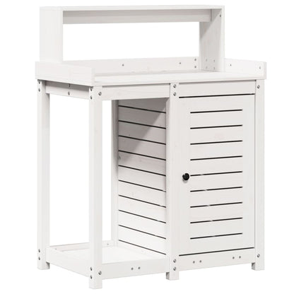 Tavolo Invaso con Ripiani Bianco 82,5x50x109,5 cm Massello Pino | homemem39