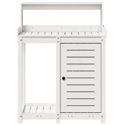 Tavolo Invaso con Ripiani Bianco 82,5x50x109,5 cm Massello Pino - homemem39