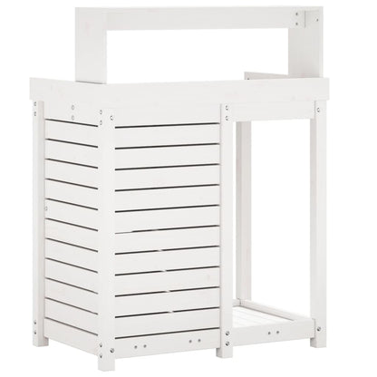 Tavolo Invaso con Ripiani Bianco 82,5x50x109,5 cm Massello Pino - homemem39