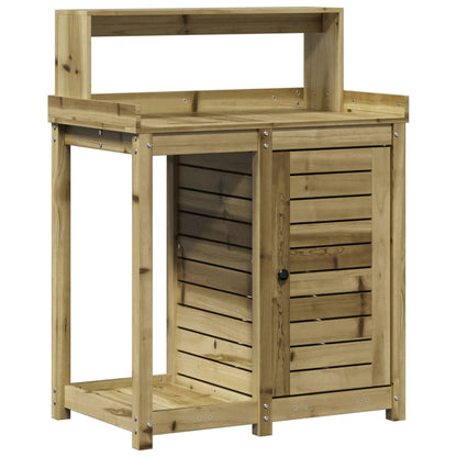 Tavolo Invaso con Ripiani 82,5x50x109,5cm Legno Impregnato Pino - homemem39
