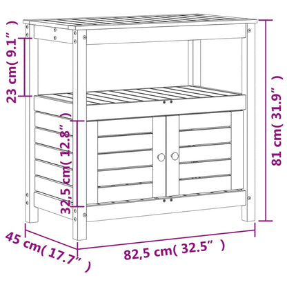 Tavolo Invaso con Ripiani 82,5x45x81 cm Legno Massello Douglas